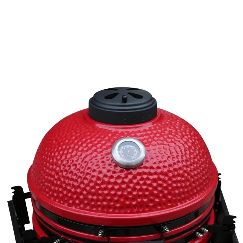 Outdoor Red Glazed Ceramic BBQ Grill 18 Inch