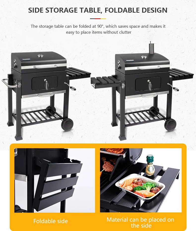 Classic BBQ Charcoal Grill Trolley Novelty No Smoke BBQ Luxury Charcoal Barbecue Grill