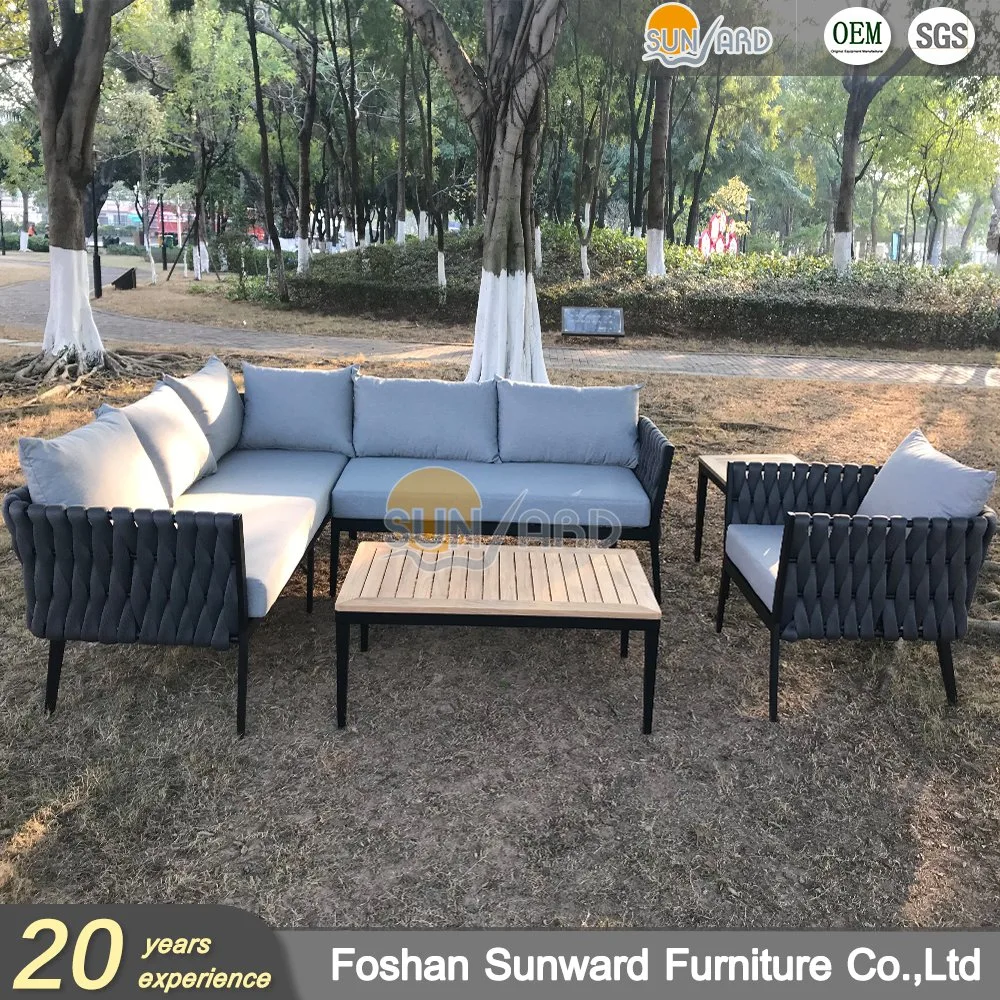Outdoor PE Wicker Rattan Modern Chinese Garden Hotel Resort Villa Project Aluminum Customized Leisure Sofa Furniture