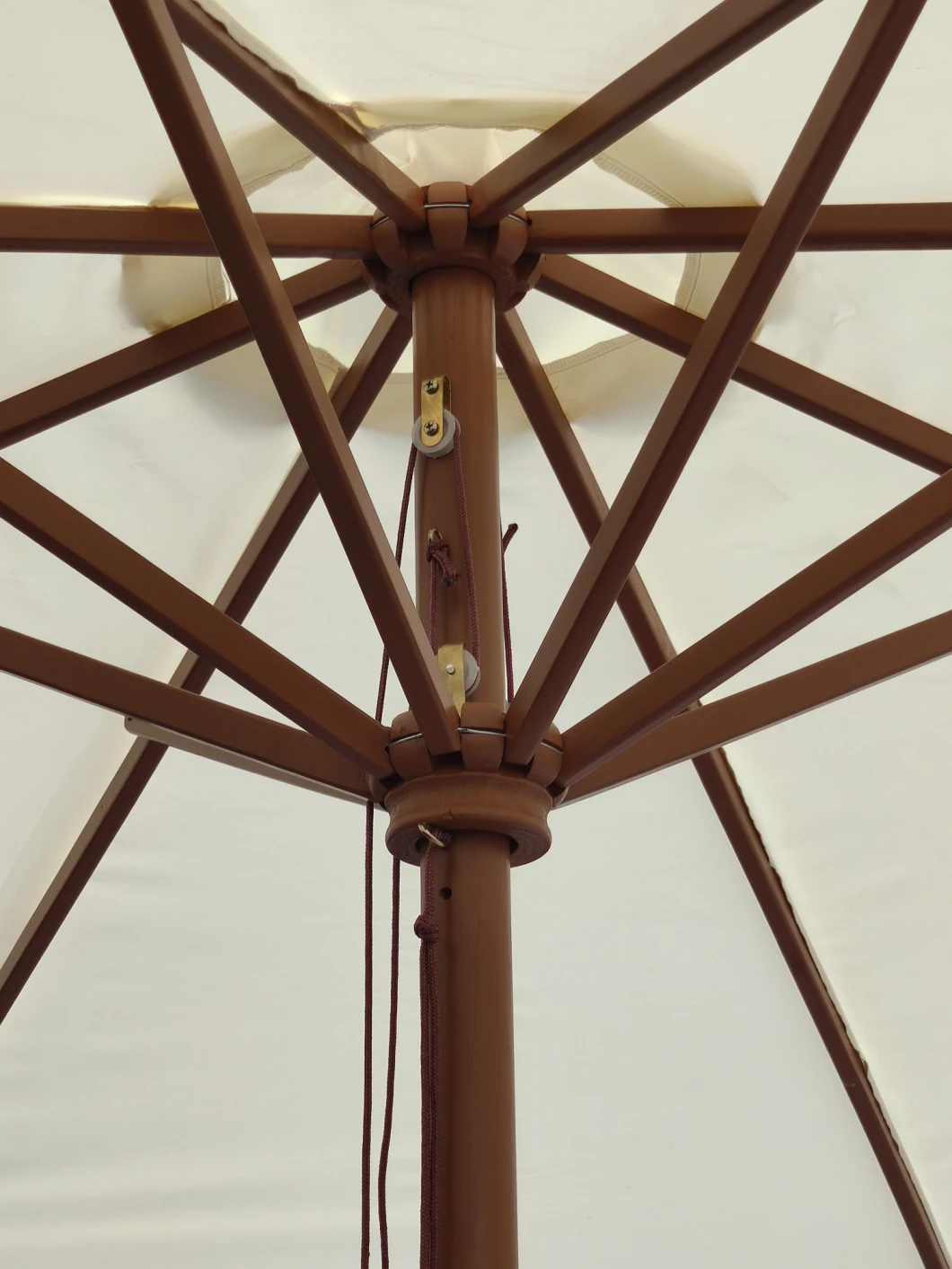 Real Wood Lapacho Teack Wood Garden Pool Umbrella Parasol 2.7 Meter Nature Parasol