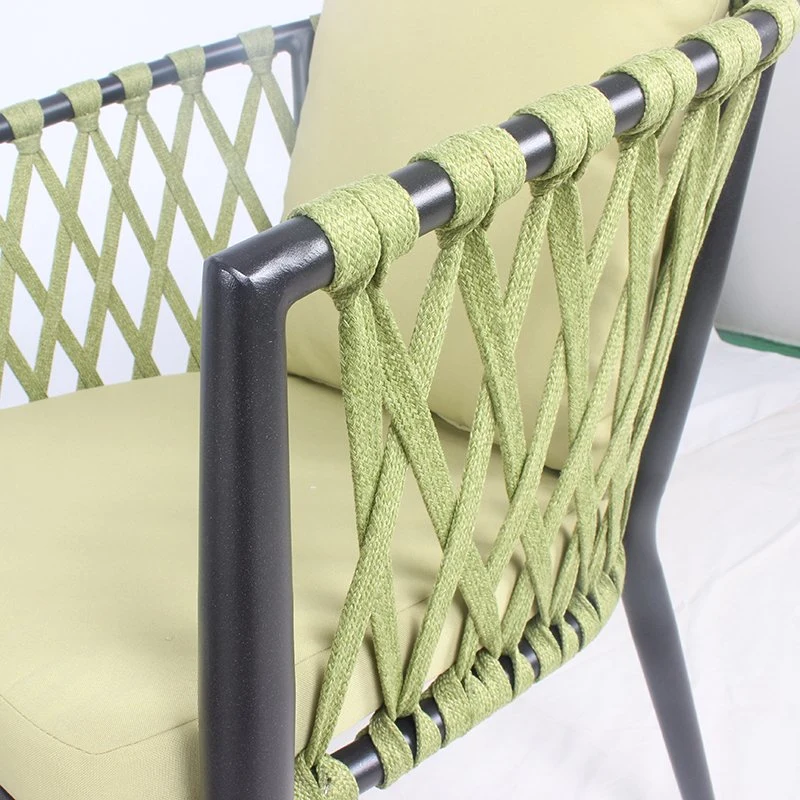Hot Sale Leisure Hotel Patio Aluminum Rope Table Chair Set Outdoor Garden Furniture