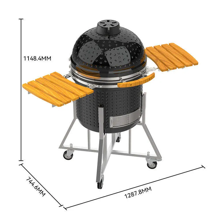Outdoor Smoker Ceramic Grill BBQ Barbecue Charcoal Kamado Grills with Mobile Tripod