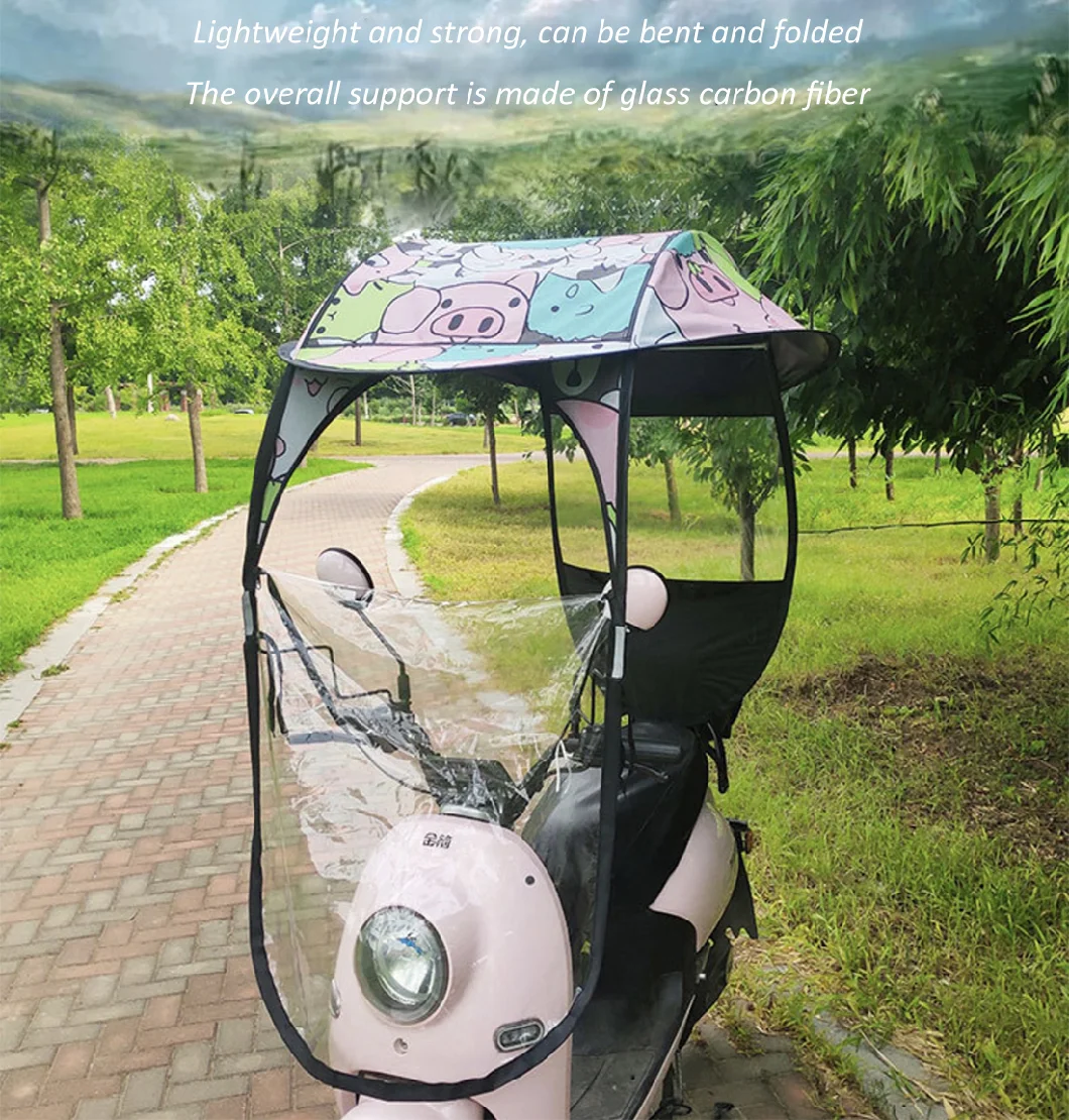 Newest Design Cheap Electric Scooter Rain Umbrella Sunshade Shelter for Electric Scooter Windproof Sunshade Motorcycle Umbrella Rain Low Price Bike Umbrella