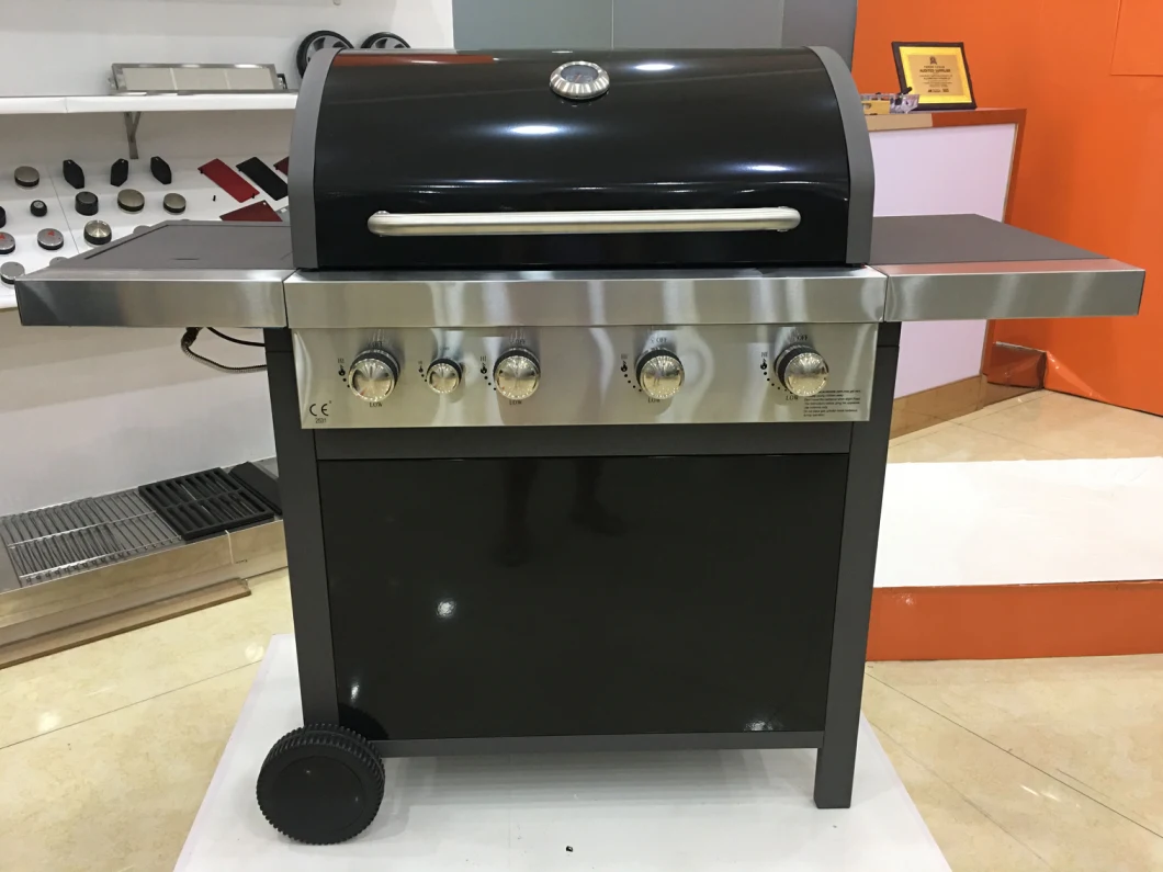 Four Burners Gas Barbecue Grill with Ss Control Panel, Gas BBQ Grill with Large Cooking Area and High Power