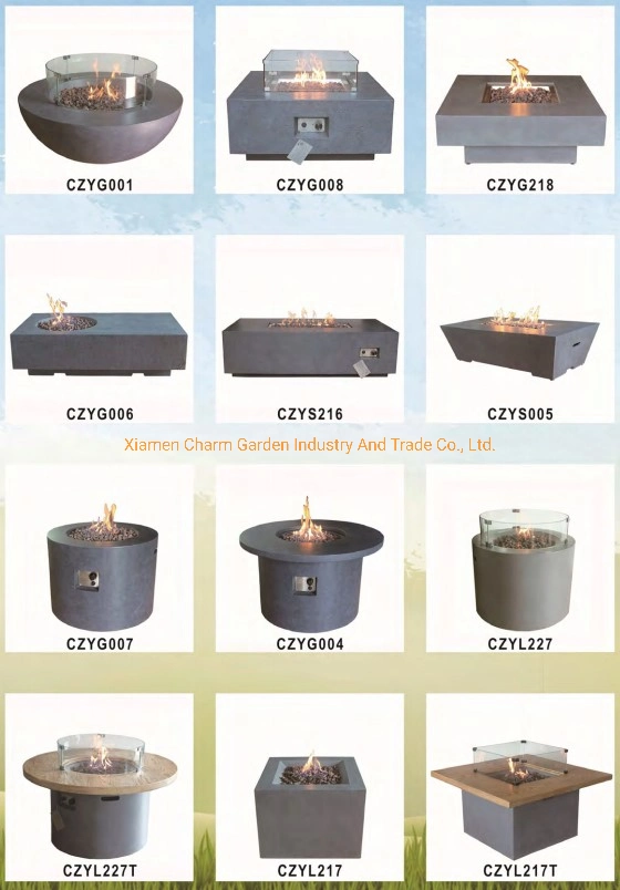 Concrete Grc Rectangle Gas Fire Pit Table, Burning Table Using Propane and Nature Gas