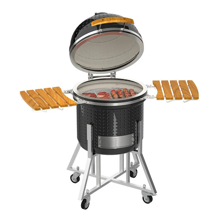 Outdoor Smoker Ceramic Grill BBQ Barbecue Charcoal Kamado Grills with Mobile Tripod