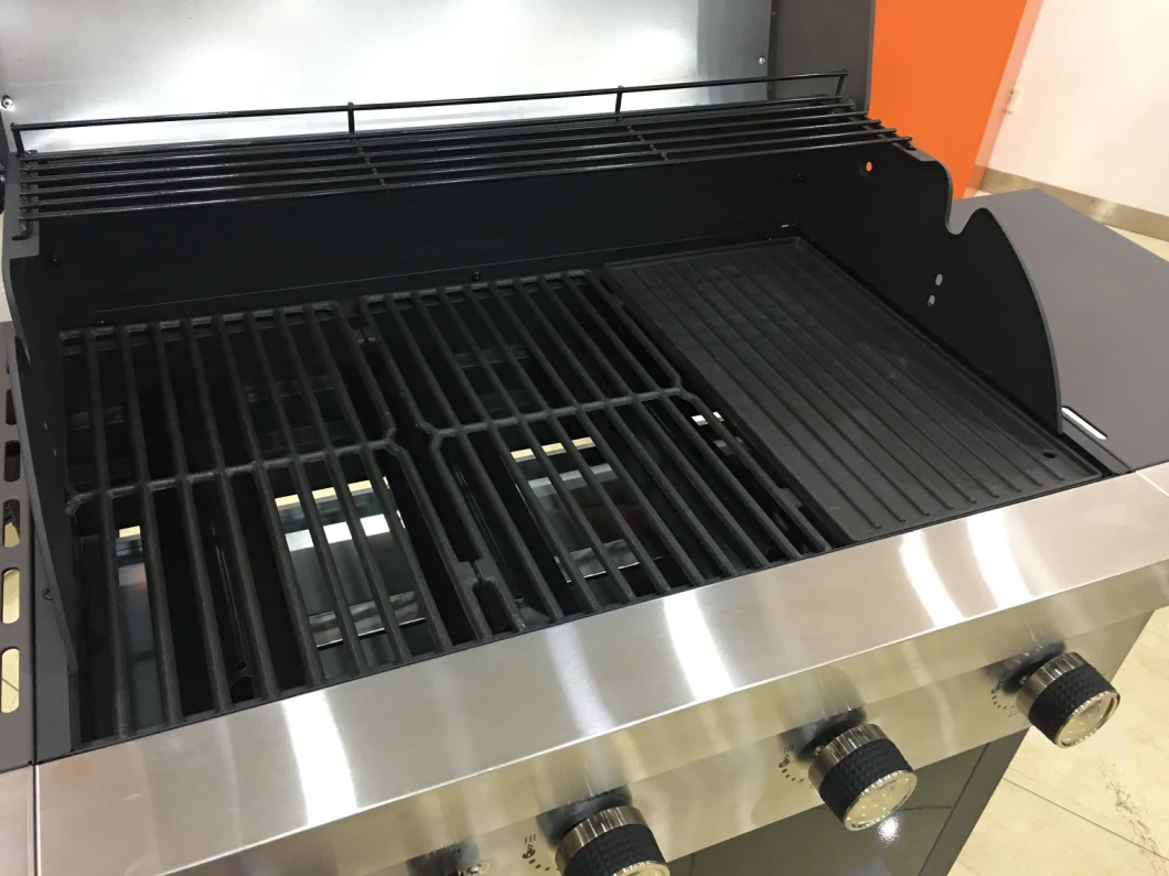 Four Burners Gas Barbecue Grill with Ss Control Panel, Gas BBQ Grill with Large Cooking Area and High Power