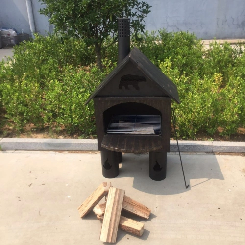New Style Fire Pit Use Wood Charcoal with Four Legs and Smoke Pipe