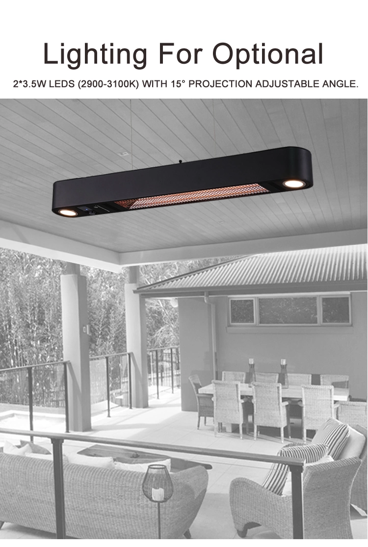 Warmwatcher Balcony Patio Outdoor Terrace Pergola Commerical Garage Electric Heater with LED