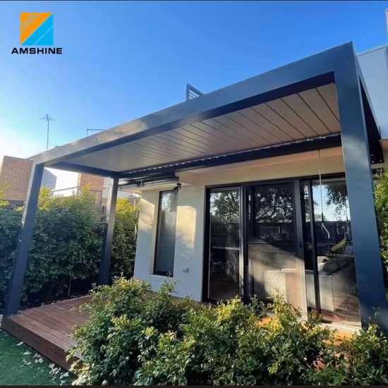 Customized Adjustable Outdoor Sunshades Gazebo Waterproof Motorized Louver Roof Aluminum Pergola Price