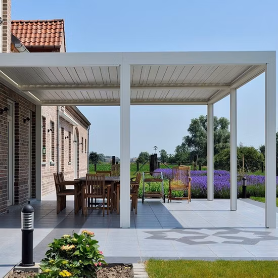 Free-Standing Outdoor Roof Gazebo Garden Aluminum Louvered Pergola