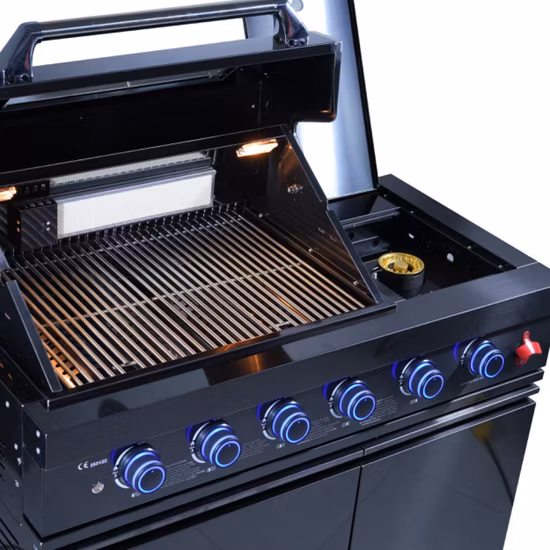 Best-Selling 4 Burner+Side Burner BBQ Gas Grill with CE.